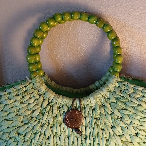 🌴 Straw Studios NWT green bag tote purse 👜 - Picture 2 of 11